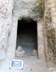 Tomb 102 in the lower cemetery. View of stomion entrance from the dromos.