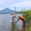 Coring on the banks of Lake Cocibolca, Nicaragua